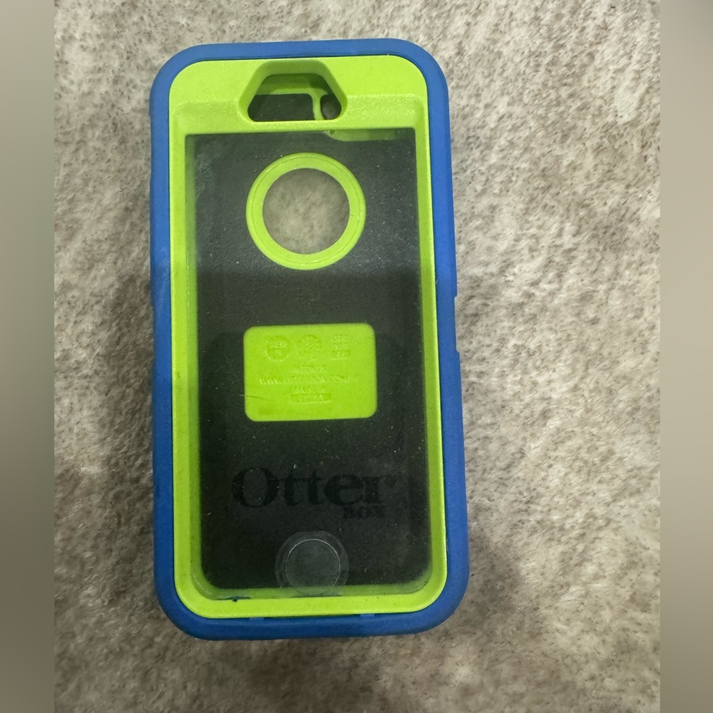 iPhone 5/5s otter box blue and lime green